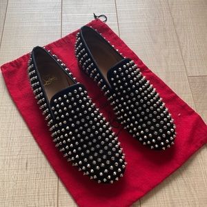 Christian Louboutin Black Velvet Rollerboys